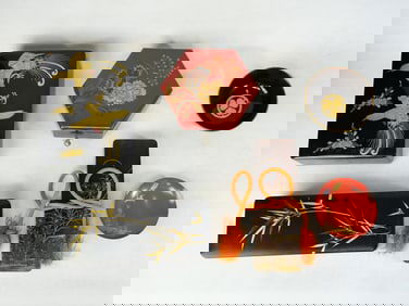 Group of 6 Japanese Lacquer Wares,20th Century