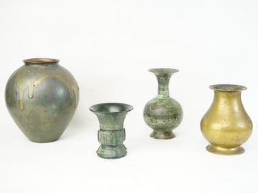 Lot of 4 Japanese Bronze Vases