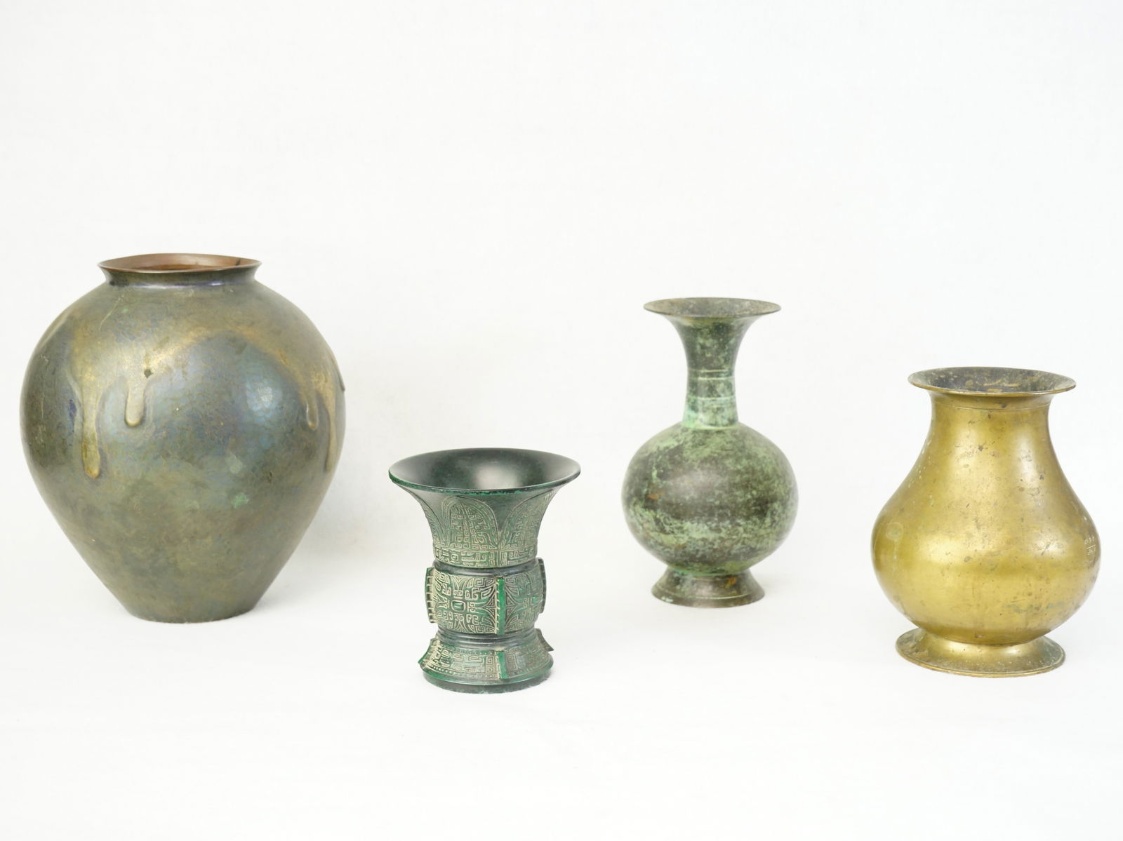 Lot of 4 Japanese Bronze Vases (1 of 9)