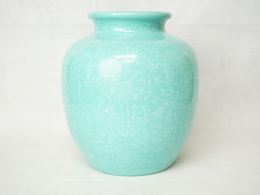 Chinese Celadon Glazed 'Floral' Porcelain Vase
