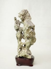 Chinese Scholar's Rock on Wood Stand