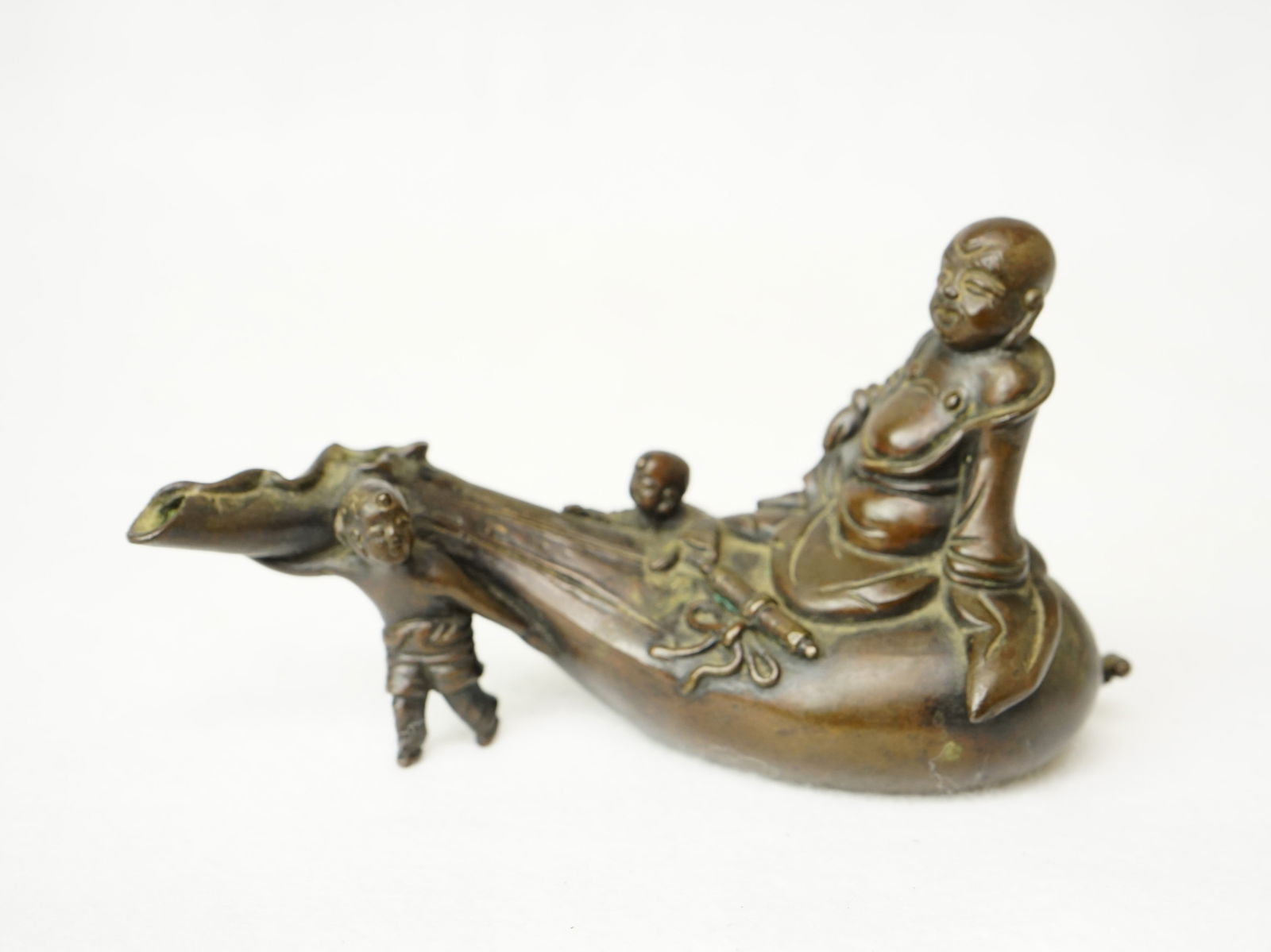 Japanese Bronze Hotei Water Dropper,Meiji Period: Approximate size: 3.75x7.5x2.75 in Shipping: We offer in-house shipping services for most small items. This means that we will take care of packing and shipping the items directly to you. For larger o