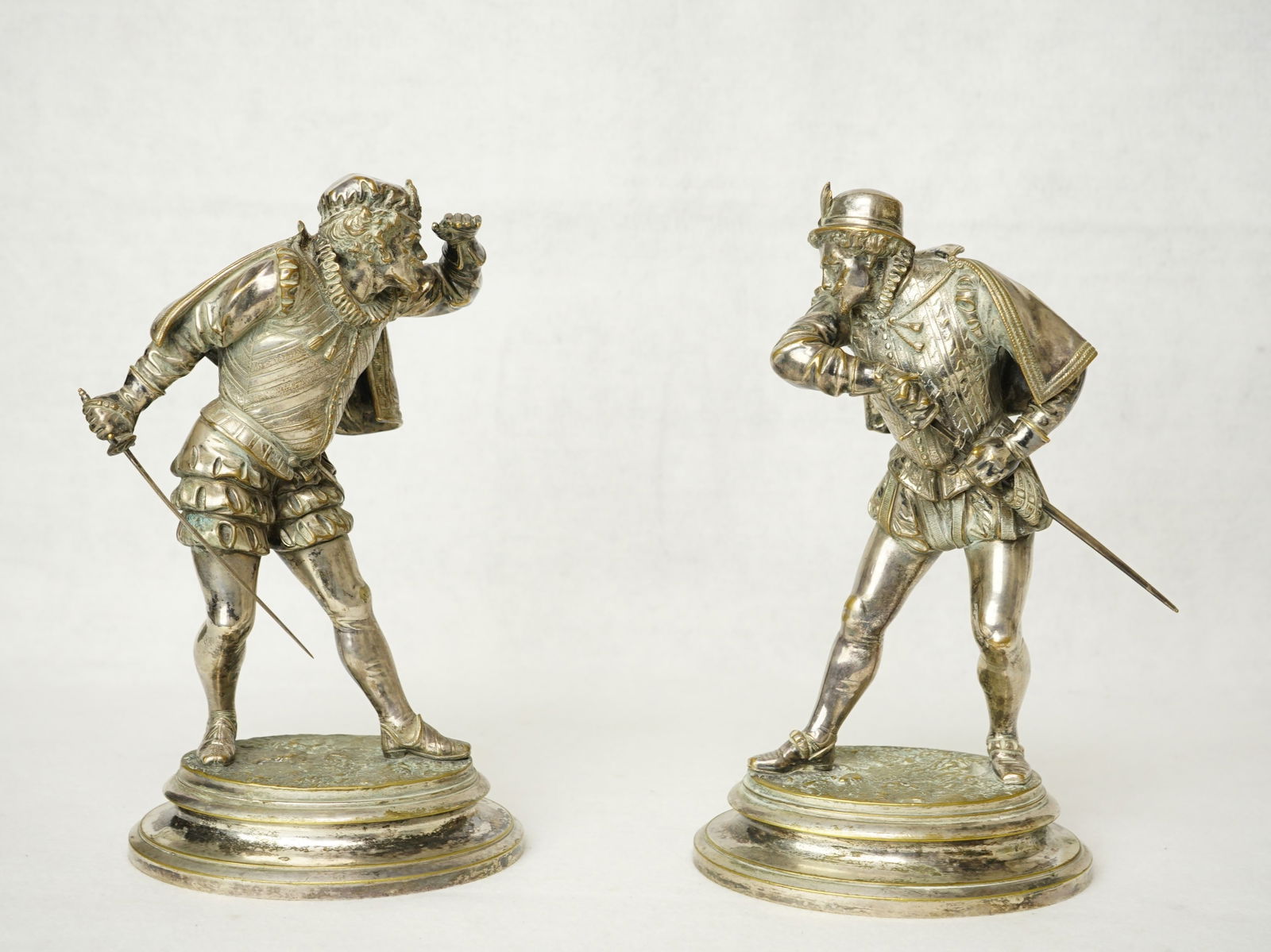 Pair of Emile Guillemin(French, 1841-1907) Silvered Bronze Warrior (1 of 7)