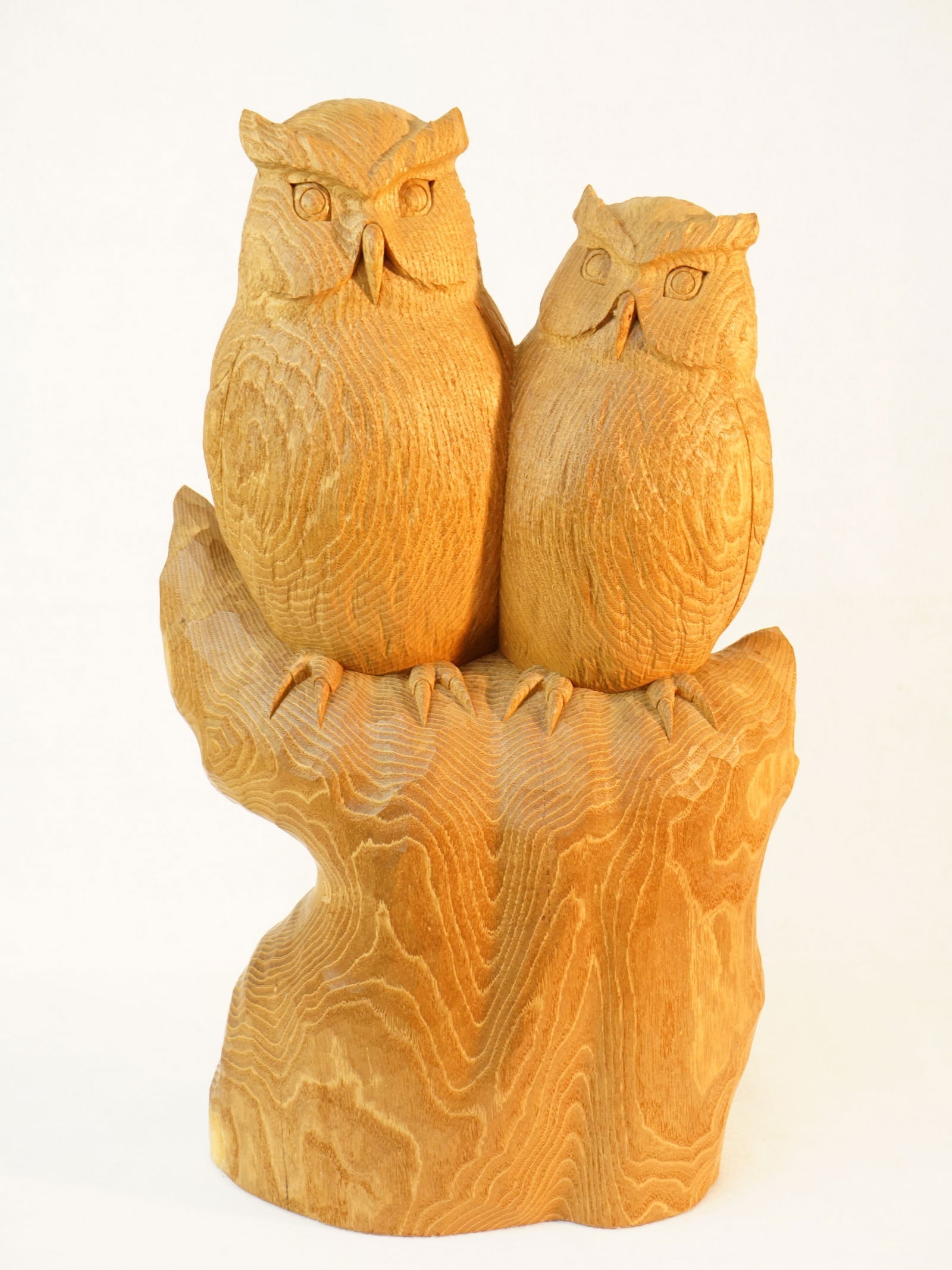 Japanese Carved Wood Owl Couple Figurine With Signature: Approximate size: 18x8x5 in Shipping: We offer in-house shipping services for most small items. This means that we will take care of packing and shipping the items directly to you. For larger or speci