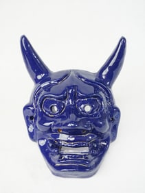 Japanese Blue Glazed Porcelain Nohmask