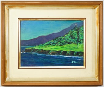 Artist Signed Japanese Landscape Painting ,Oil on Canvas,20th Century