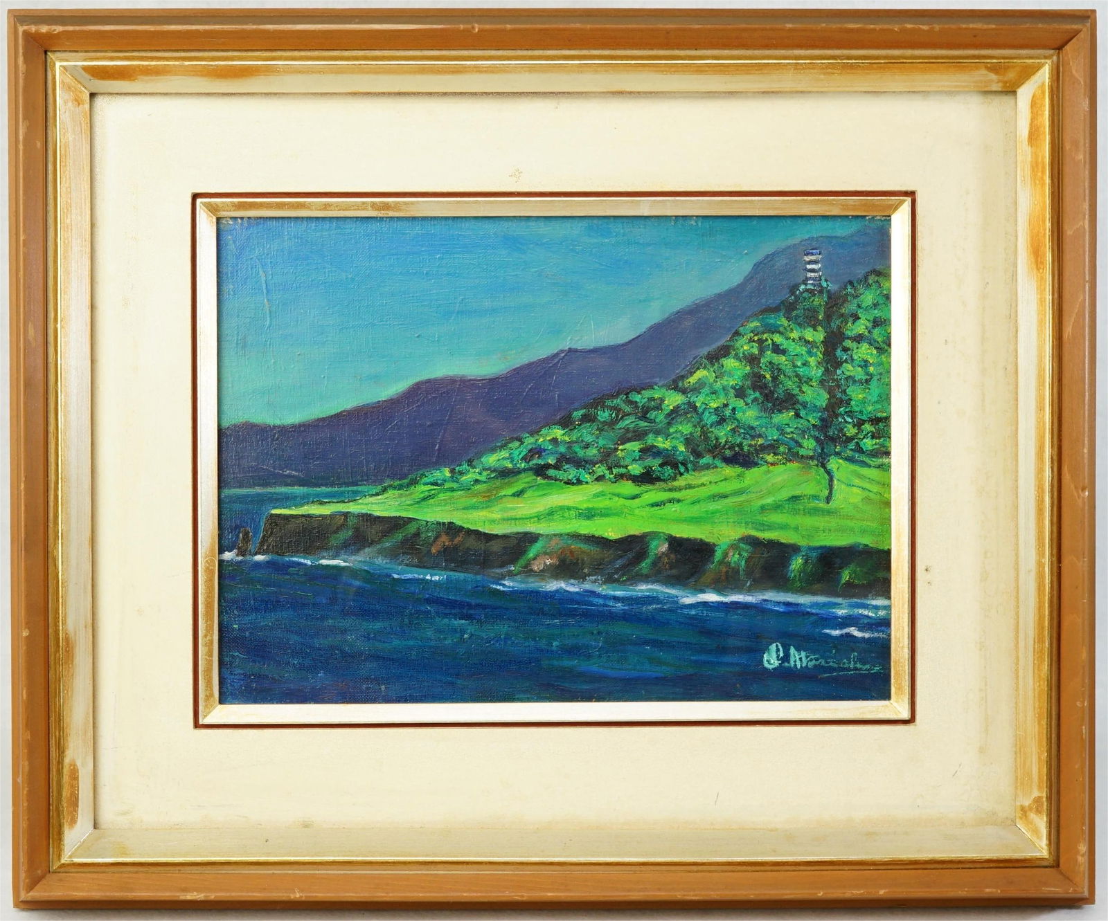 Artist Signed Japanese Landscape Painting ,Oil on Canvas,20th Century: Approximate size: 21x17.5 in Shipping: We offer in-house shipping services for most small items. This means that we will take care of packing and shipping the items directly to you. For larger or spec