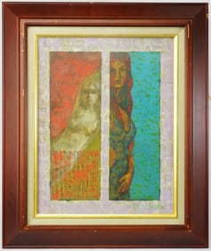 An Original Oil Painting on Canvas, Two Women