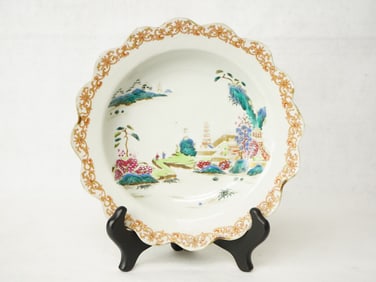 Chinese Export Famille Rose 'Landscape' Plate,18th Century