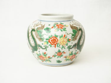 Chinese Famille Verte 'Dragon' Jar