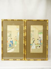 Pair of Chinese 'Figural' Paintings on Silk
