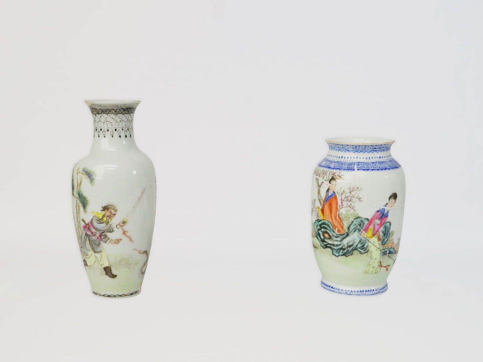 Lot of 2 Chinese Famille Rose Vases,Republic Period (1 of 5)