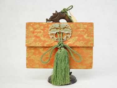 Chinese Silk Dade Bag With Stand, Republic Period