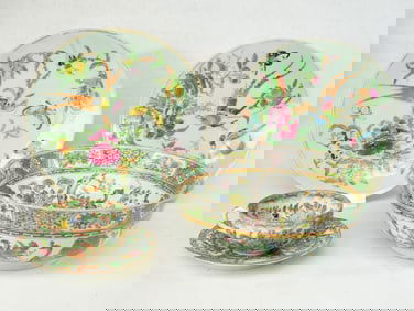 Lot of Chinese Export Rose Medallion Porcelain Wares,19th Century