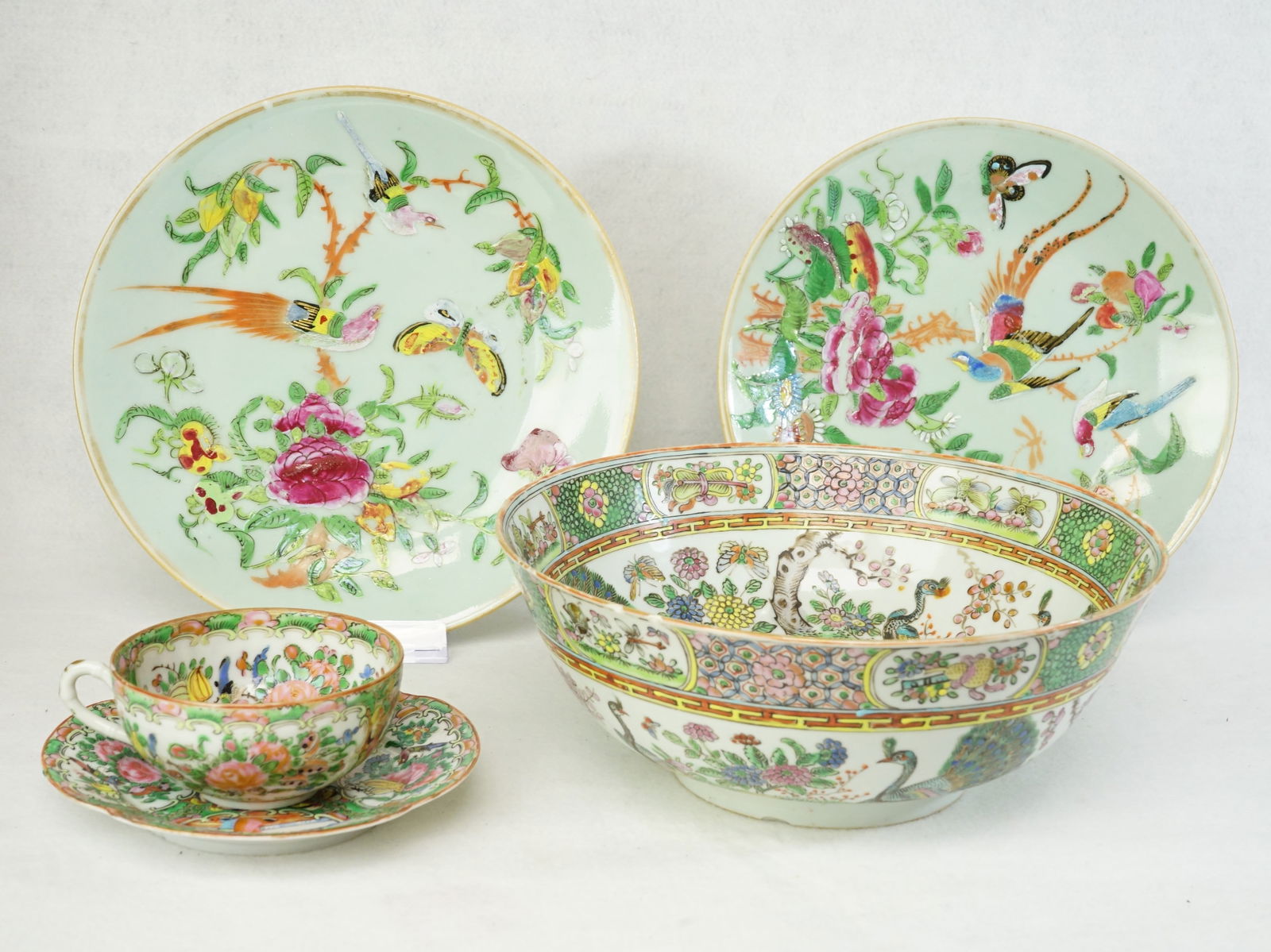 Lot of Chinese Export Rose Medallion Porcelain Wares,19th Century (1 of 13)