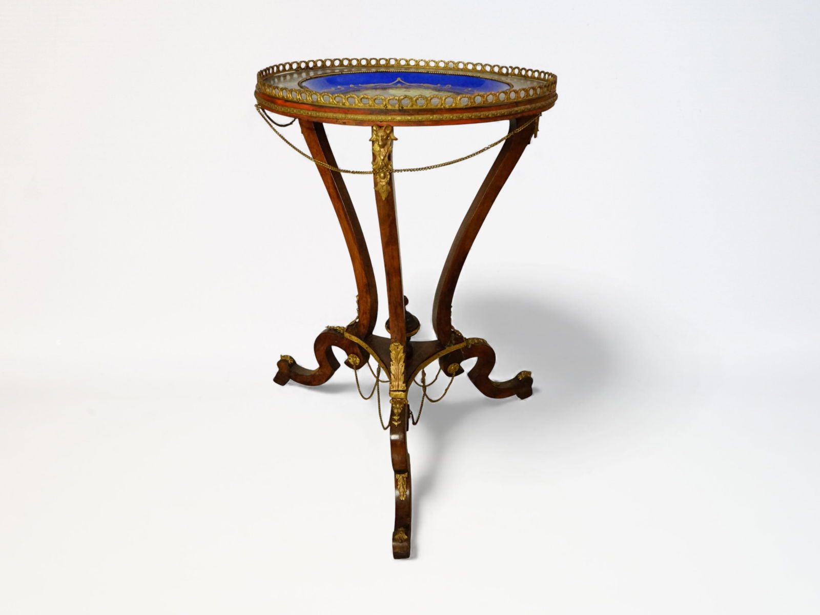 Napoleon III Coffee Table In Exotic Woods With Sevres Porcelain top (Damage) (1 of 16)