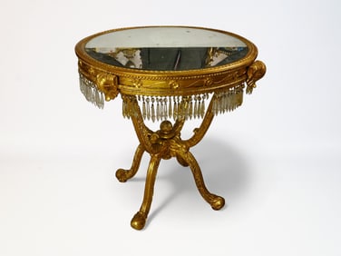 Baroque Conference Table Gold - Round Solid Wood