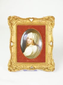 Rebecca Portrait Painting on Porcelain Gilt Wood Frame
