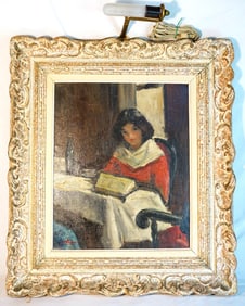 Bertalan Vigh (Hungarian,1890-1946), Girl Seated By The Table