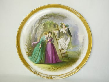 Large Austrian Hand Painted Plaque Charger