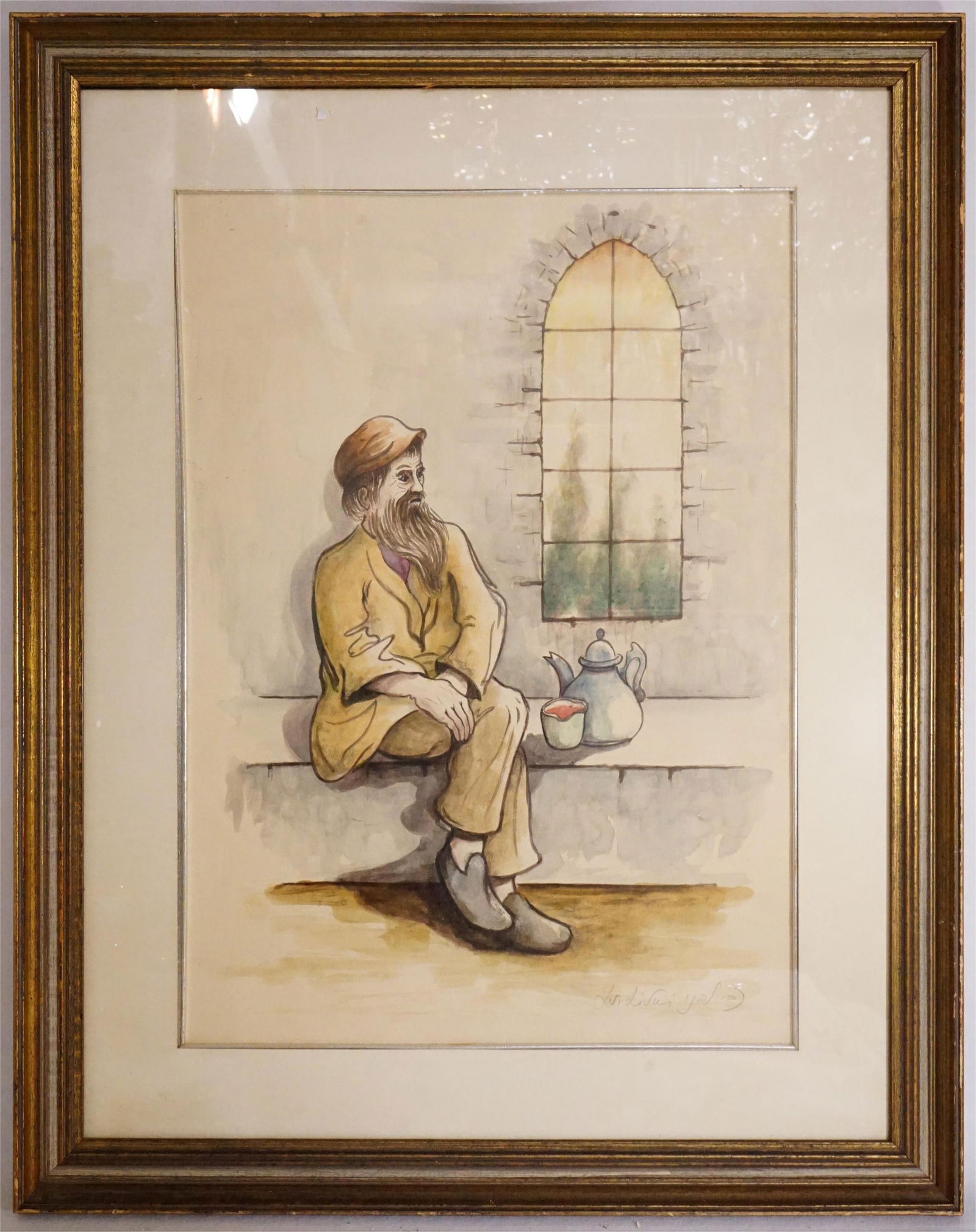 Zvi Livni, Israeli (1906-1987) Watercolor Painting: Approximate size:frame1.5x29x36 in/16x26 in Shipping: We offer in-house shipping services for most small items. This means that we will take care of packing and shipping the items directly to you. For