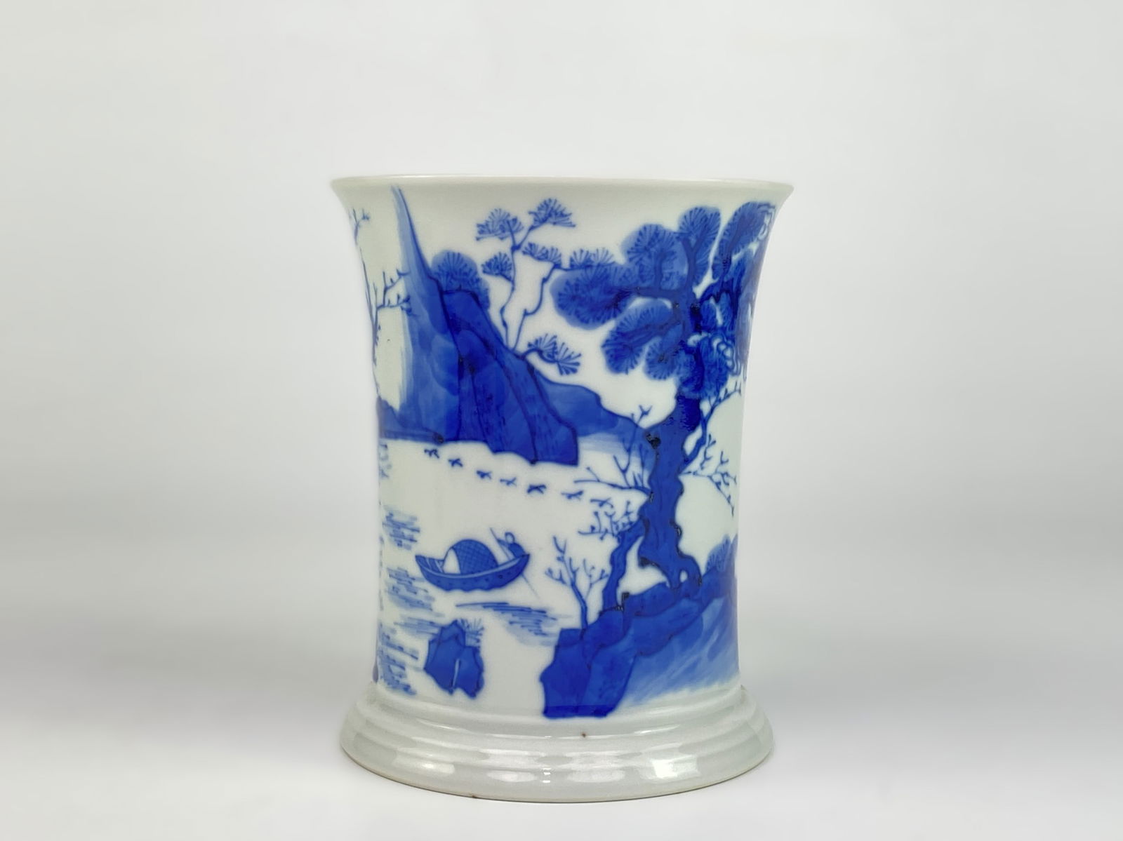 Small Chinese Blue and White Brush Pot (1 of 6)