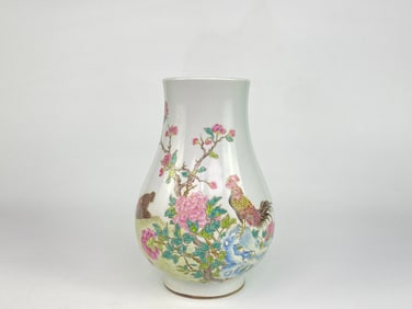 Chiense Famille Rose 'Chickens' Zun Vase