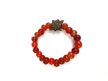 Antique Red Glass Bead Bracelet