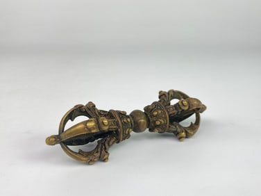 Tibetan Buddhist Gilt Bronze Dorje Vajra Object