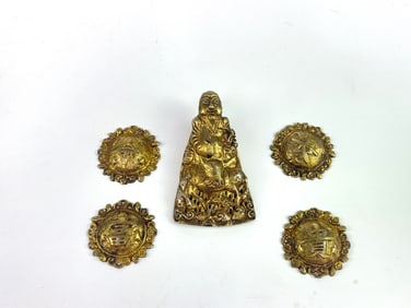 Chinese Gilt Bronze Hat Pin and More