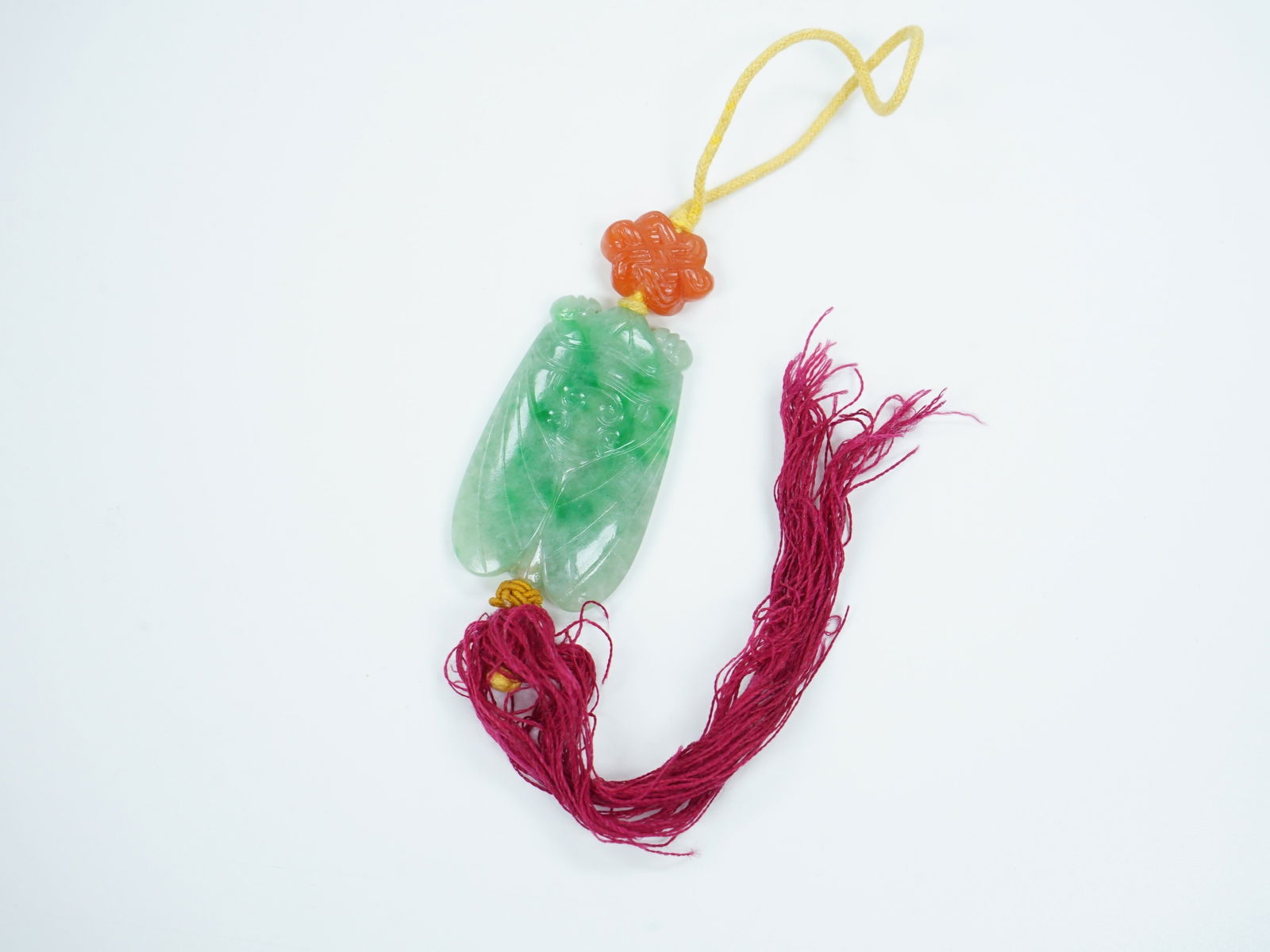 Chinese Green Jadeite Carved 'Cicada' Pendant, Qing Dynasty (1 of 4)