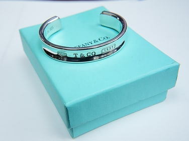 Tiffany & Co. 1837 Sterling Silver Wide Cuff Medium Bracelet