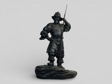 Japanese Bronze Warrior Okimono,Meiji Period