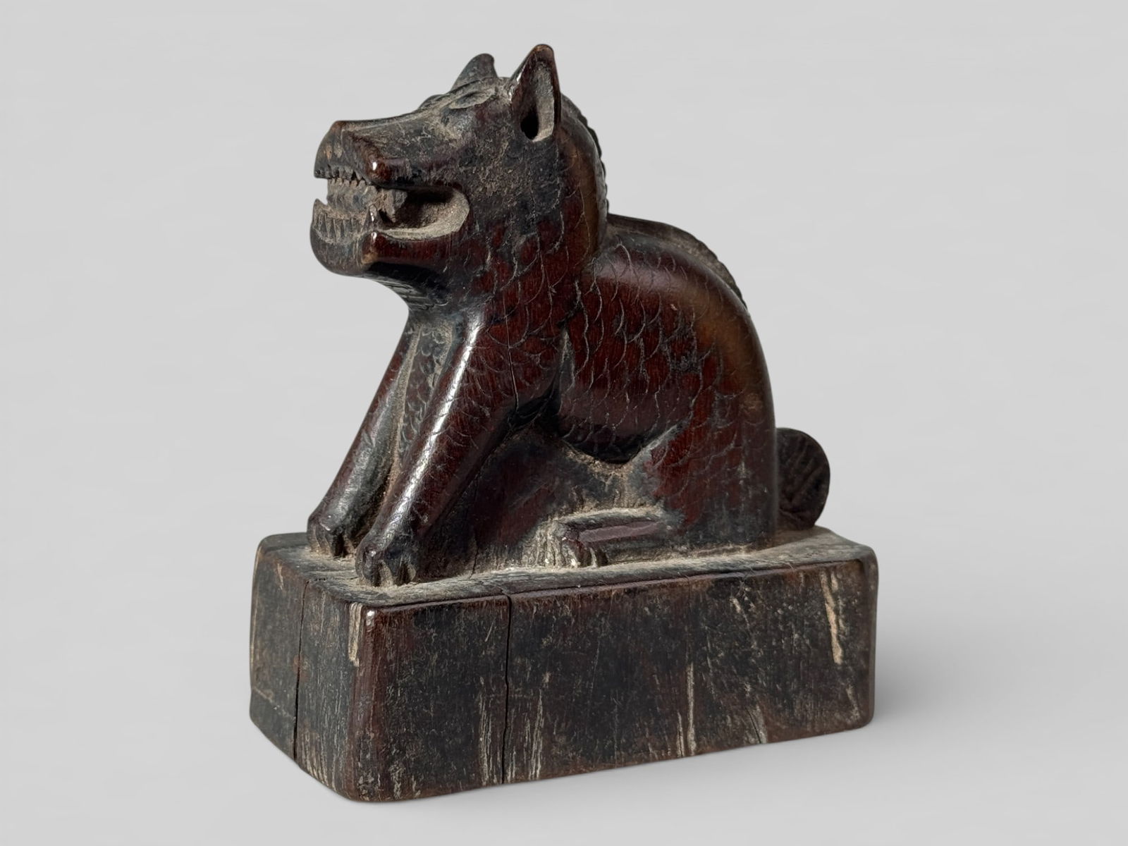 Chinese Hardwood Zitan Scholar Seal Scroll Weight (1 of 10)