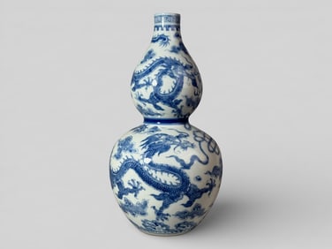 Chinese Blue and White Double Gourd Porcelain Vase