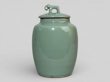 Chinese Celadon Porcelain Tea Caddy
