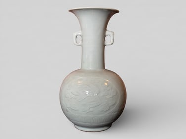 Japanese Celadon Porcelain Vase With Pheonix Motif