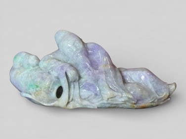 Chinese Carved Lavender Jadeite Figure of Poet Li Bai