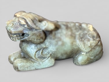 Chinese Carved Neprite Jade Mythical Beast