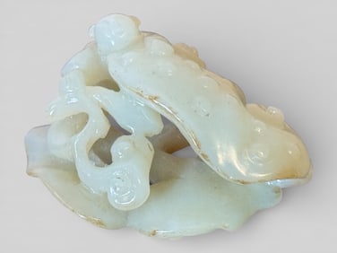 Chinese Carved Jade Lingzi Fungus