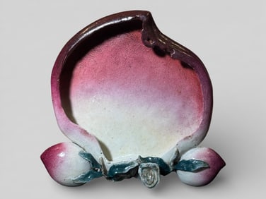 Chinese Peach Form Porcelain Brush Washer With Mark