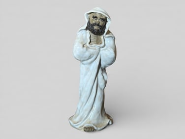 Chinese Signed Chiwan Pottery Figure of Da Mo