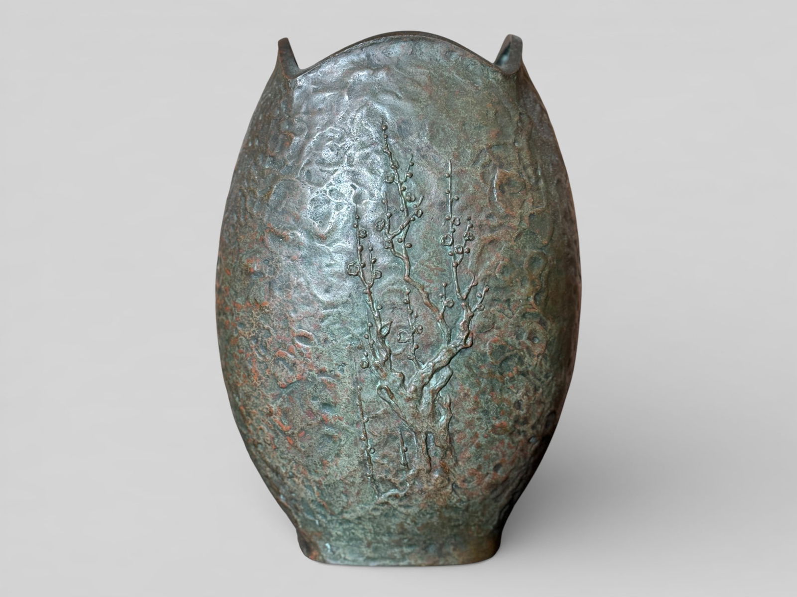 Japanese Bronze Vase of Bamboo Floral Motif (1 of 8)