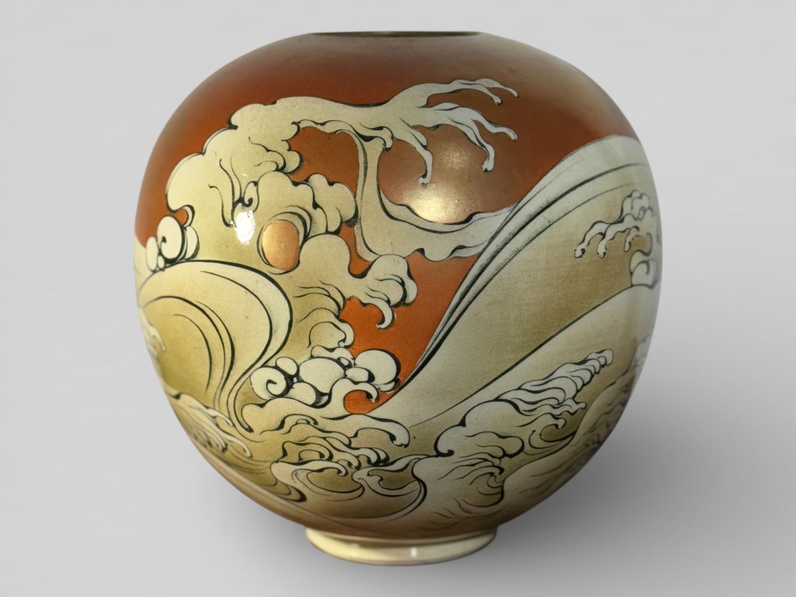 Japanese Studio Porcelain Vase With Wave Scene (1 of 13)
