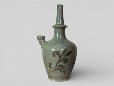 Antique Korean Celadon Porcelain Ewer Vase