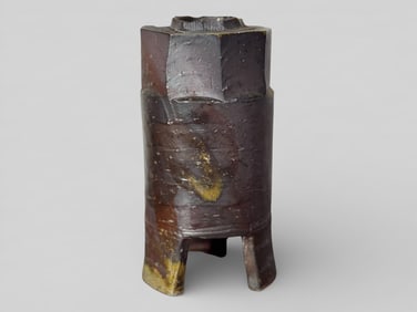 Japanese Bizen Porcelain Vase With Abstract Design