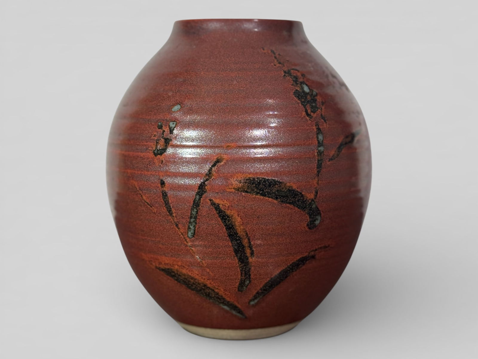 Japanese Iron Rust Glazed Studio Pottery Vase (1 of 6)