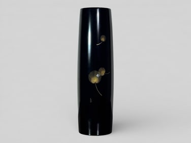 Japanese Lacquer Ikebana Vase With Copper Liner