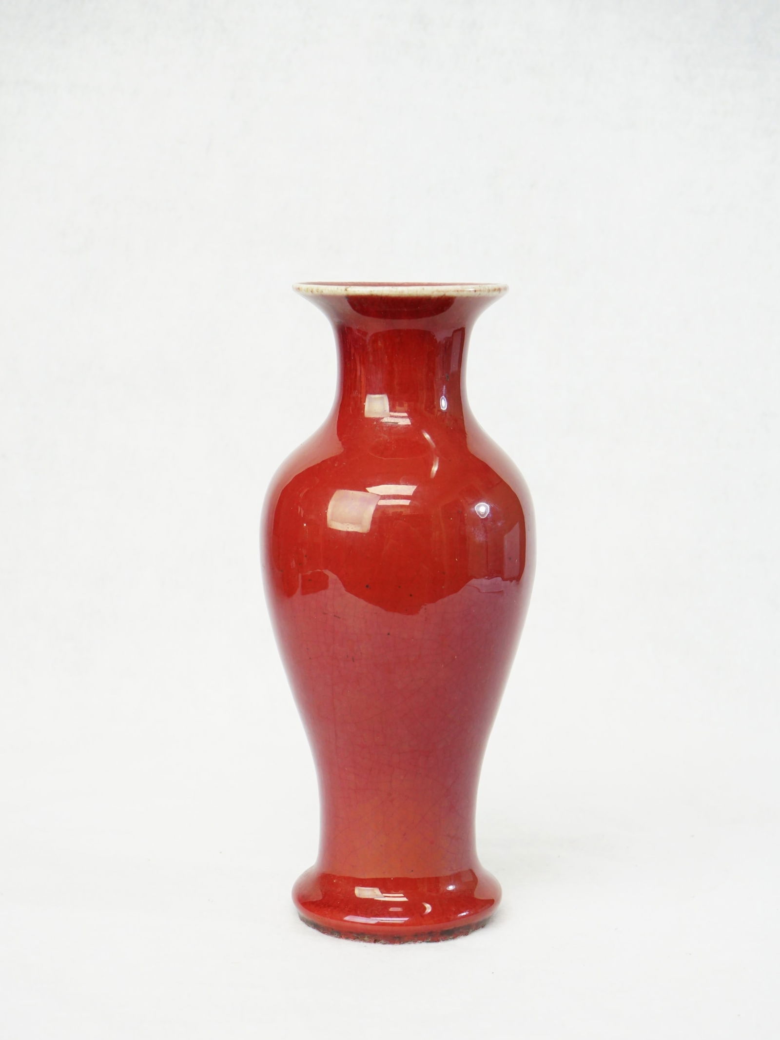 Chinese Red Glazed Porcelain Vase,19th Century: Approximate size: H:8.5 in Shipping: We offer in-house shipping services for most small items. This means that we will take care of packing and shipping the items directly to you. For larger or specia