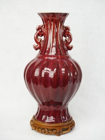 Chinese Flambe Glazed Porcelain Vase